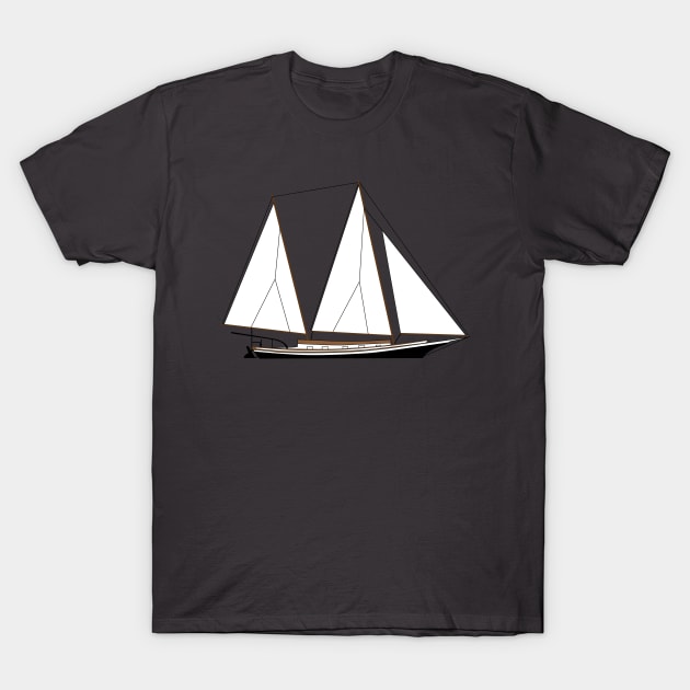 Bugeye Ketch Sailboat T-Shirt by CHBB